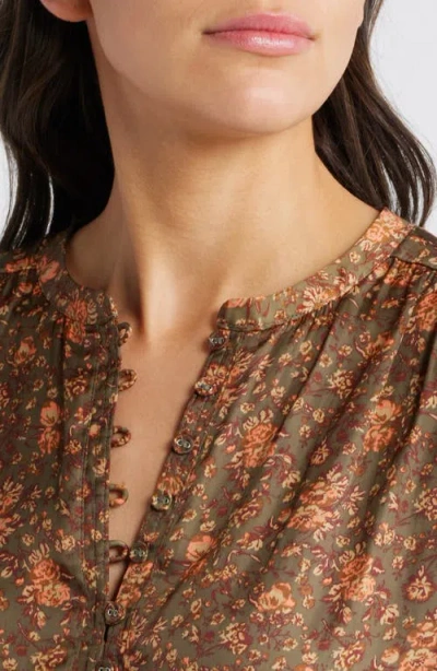 Treasure & Bond Drapey Long Sleeve Top In Brown