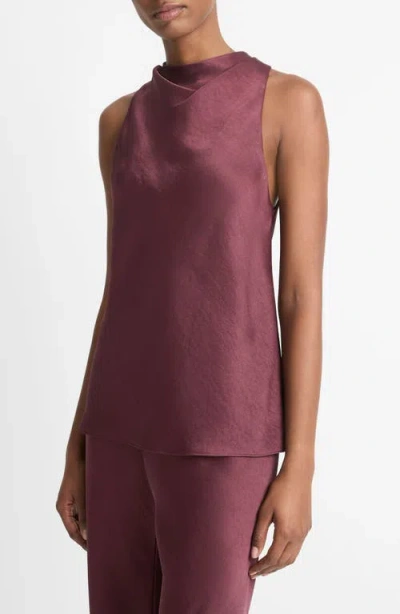 Vince Cowl-neck Bias Satin Top