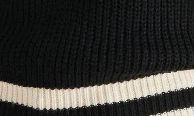 Steve Madden Jen Stripe Trim Sweater In Black