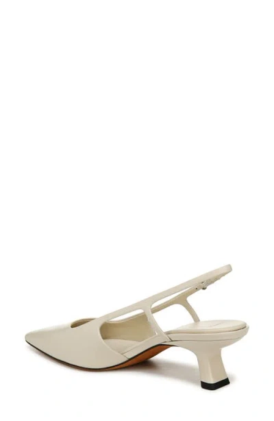 Vince Bianca Leather Kitten Slingback Pumps
