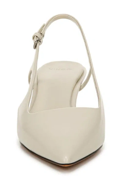 Vince Bianca Leather Kitten Slingback Pumps