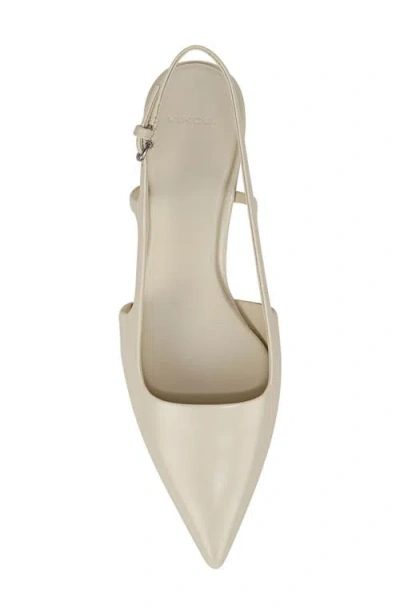 Vince Bianca Leather Kitten Slingback Pumps