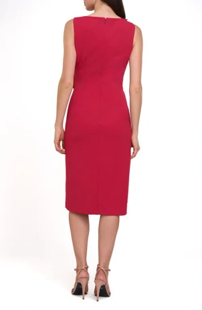 Js Collections Fern Crystal Detail Cascade Ruffle Crepe Cocktail Midi Dress