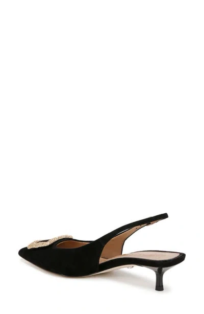 Sam Edelman Kammie Slingback Pointed Toe Kitten Heel Pump In Black
