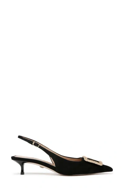 Sam Edelman Kammie Slingback Pointed Toe Kitten Heel Pump In Black