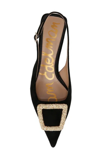Sam Edelman Kammie Slingback Pointed Toe Kitten Heel Pump In Black