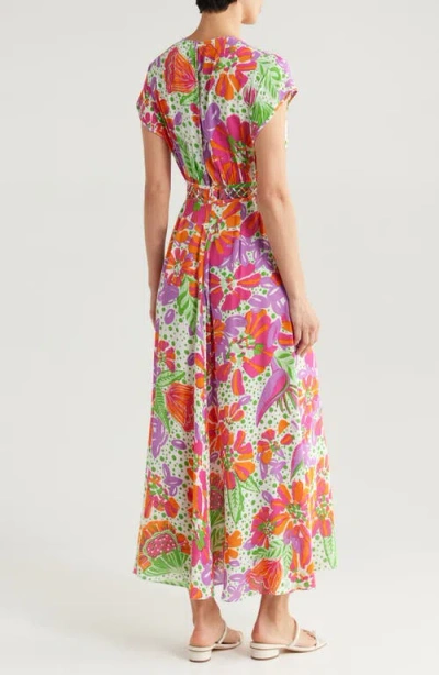 Poupette St Barth Cecile Floral Print Cover-up Midi Dress