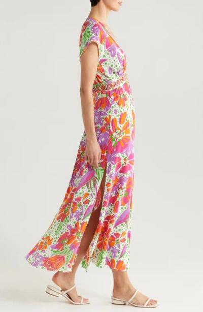 Poupette St Barth Cecile Floral Print Cover-up Midi Dress