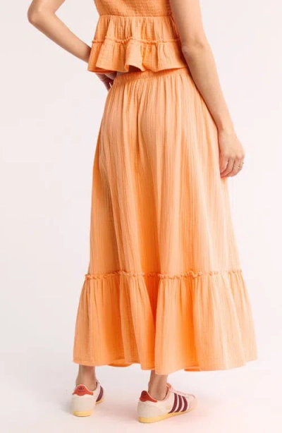 Abound Cotton Gauze Tiered Maxi Dress In Orange