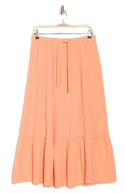 Abound Cotton Gauze Tiered Maxi Dress In Orange