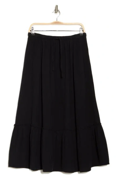 Abound Cotton Gauze Tiered Maxi Dress In Black