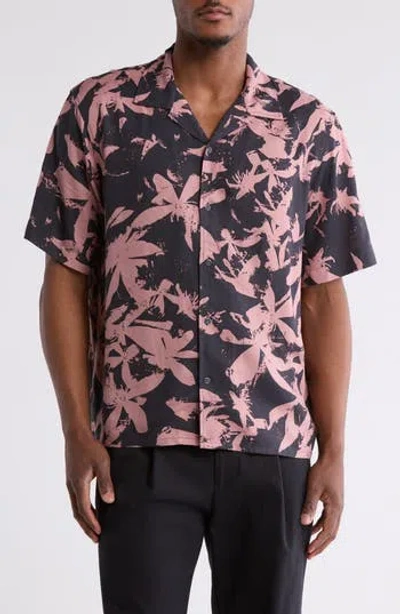 Abound Fleur Print Camp Shirt In Purple
