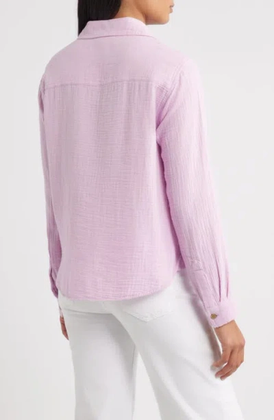 Beachlunchlounge Cameletta Cotton Gauze Button-up Shirt In Pink