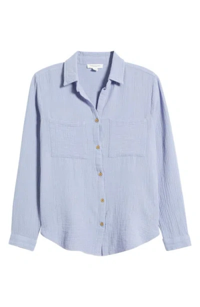 Beachlunchlounge Micaela Cotton Button-up Shirt In Purple