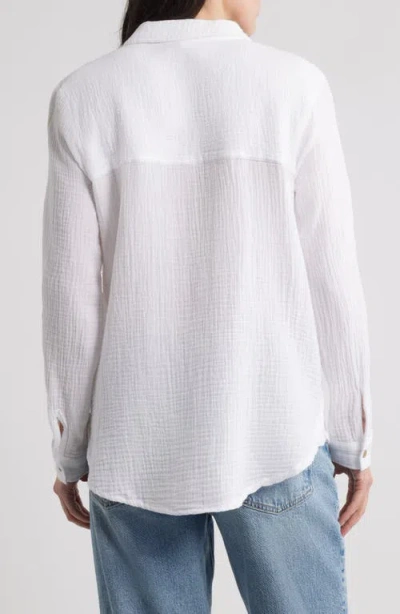 Beachlunchlounge Micaela Cotton Button-up Shirt In White