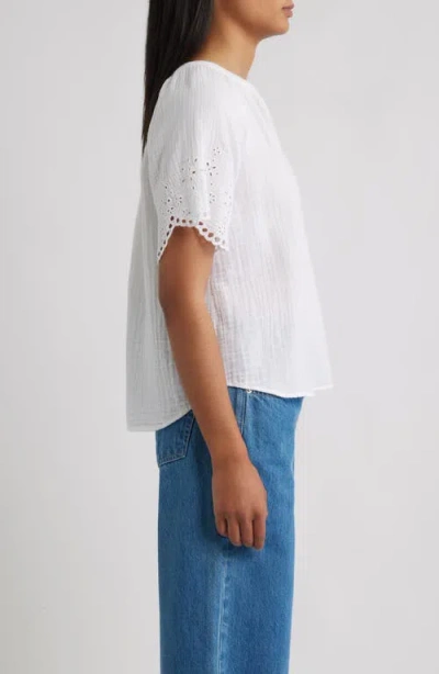 Beachlunchlounge Dessa Eyelet Detail Cotton Top In White