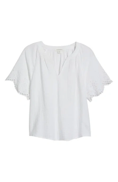 Beachlunchlounge Dessa Eyelet Detail Cotton Top In White