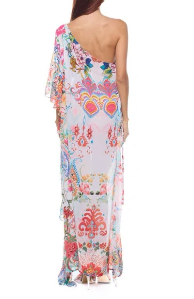 Ranee's Ranees One Shoulder Ruffle Dress In Multi