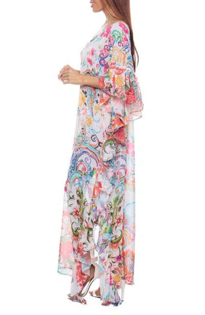 Ranee's Ranees One Shoulder Ruffle Dress In Multi