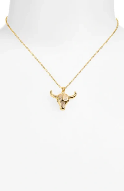 Leith Cz Longhorn Pendant Necklace