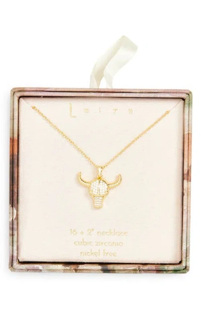 Leith Cz Longhorn Pendant Necklace