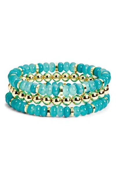 Leith 3-pack Glass & Metal Bead Bracelet