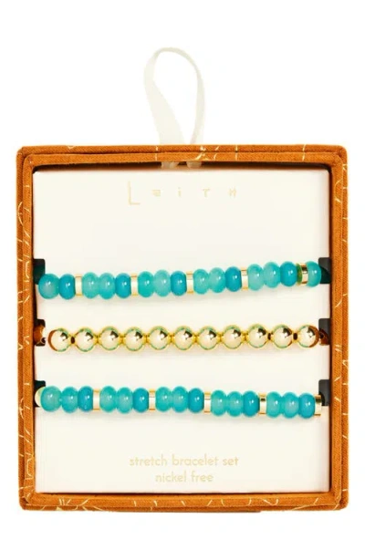 Leith 3-pack Glass & Metal Bead Bracelet