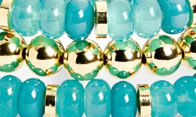Leith 3-pack Glass & Metal Bead Bracelet