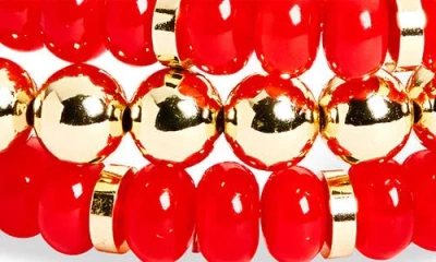 Leith 3-pack Glass & Metal Bead Bracelet