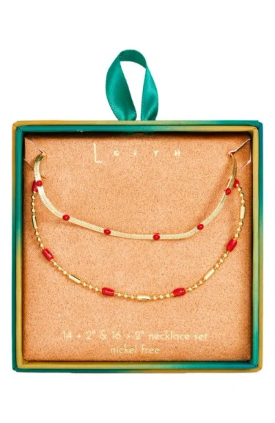 Leith 2-pack Assorted Enamel & Chain Necklaces