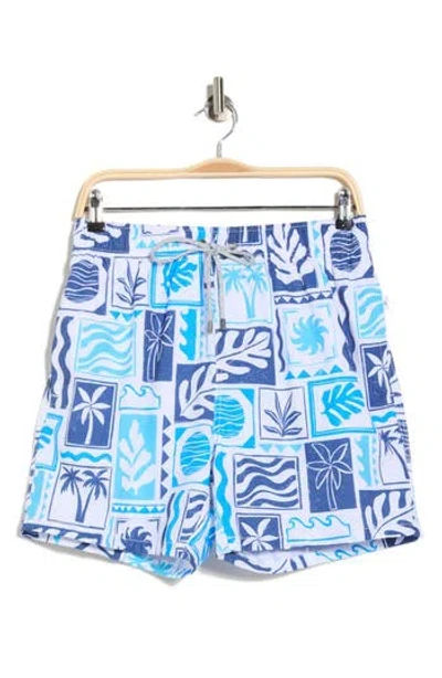 Vintage Summer 4-way Stretch Volley Swim Trunks In Blue