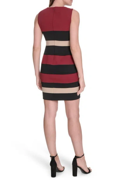 Tommy Hilfiger Colorblock Stripe Crepe Sheath Dress In Multi