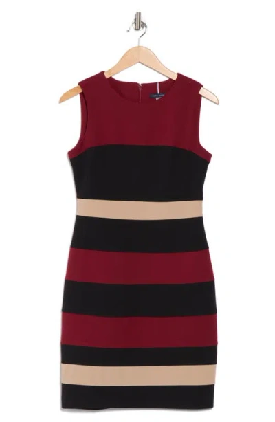 Tommy Hilfiger Colorblock Stripe Crepe Sheath Dress In Multi