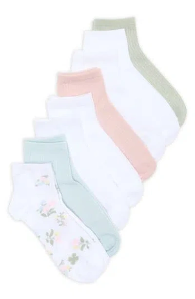 Lucky Brand 8-pack Assorted Textured Ankle Socks In Multi