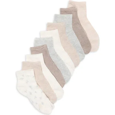 Lucky Brand 10-pack Assorted Waffle Knit Quarter Crew Socks In Multi