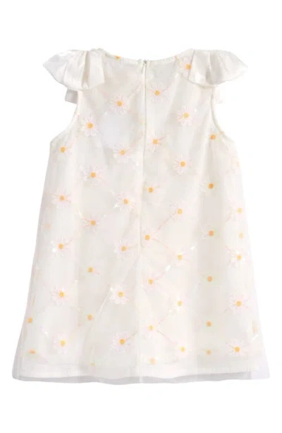Doe A Dear Kids' Sequin Daisy Mesh Dress In White