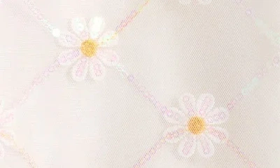 Doe A Dear Kids' Sequin Daisy Mesh Dress In White