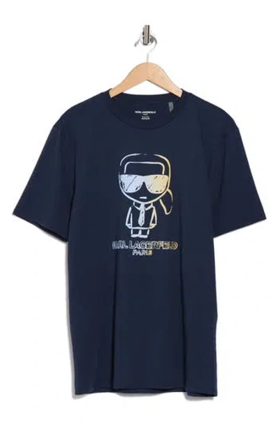Karl Lagerfeld Paris Faded Karl Graphic T-shirt In Blue