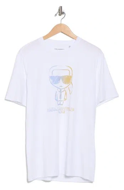 Karl Lagerfeld Paris Faded Karl Graphic T-shirt In White