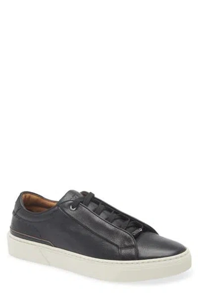 Hugo Boss Gary Leather Low-top Trainers With Branded Lace Loop In Black