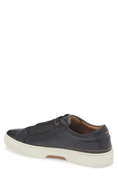 Hugo Boss Gary Leather Low-top Trainers With Branded Lace Loop In Black