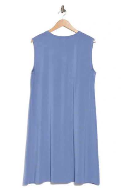 Eileen Fisher V-neck Jersey Tank Dress In Blue