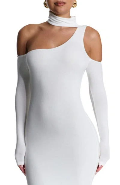Naked Wardrobe Choked Up Long Sleeve Maxi Dress In White