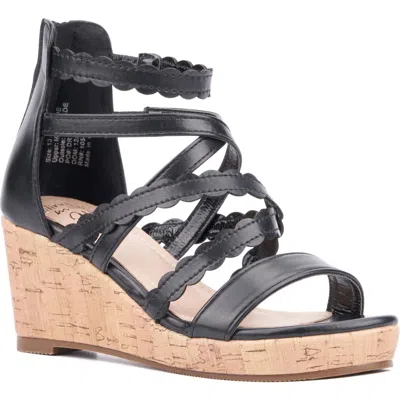 Olivia Miller Kids' Gurly Girl Wedge Sandal In Black