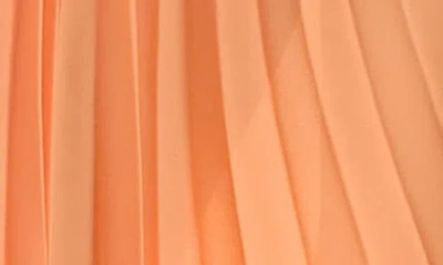 Nicole Miller One Shoulder Pleat Midi Dress In Orange