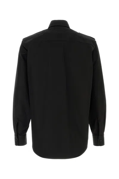 Alexander Mcqueen Men Black Cotton Shirt In Black