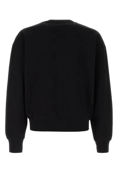 Alexander Mcqueen Cotton Sweatshirt With Ribbed Cuffs And Hem In Black