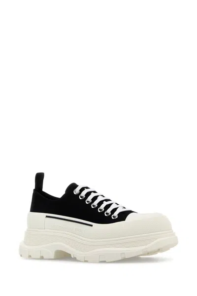 Alexander Mcqueen Black Canvas Tread Slick Sneakers In Multi