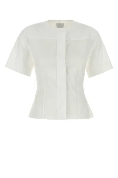 Alexander Mcqueen Poplin Shirt With Short Sleeves And Seam Detailing In Yellow