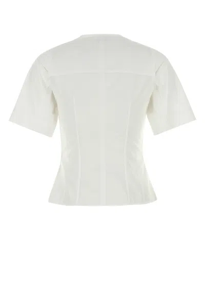 Alexander Mcqueen Poplin Shirt With Short Sleeves And Seam Detailing In Yellow